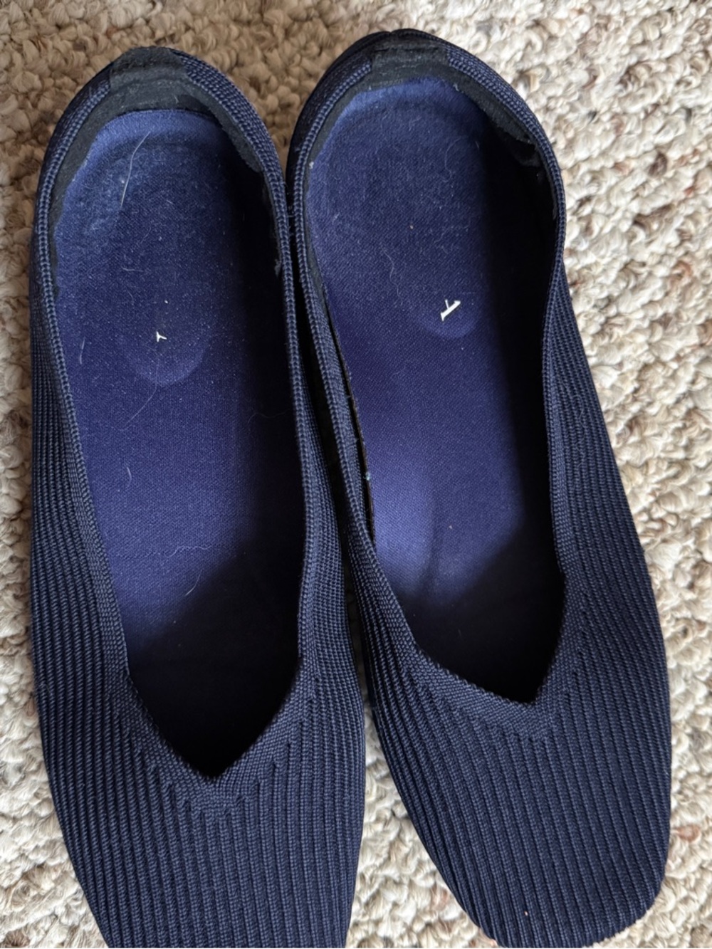 Viviana Washable Navy Knit Ballet Flats - Comfortable Everyday Slip-Ons